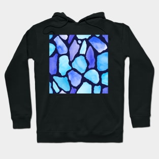 Whimsical Blue Watercolour Giraffe Print dark background Hoodie